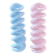 Poster - Pastel pink and blue spiral forms abstract art