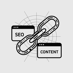 Poster - Seo content link building strategy illustration