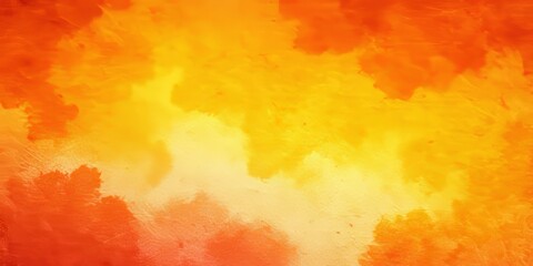 Poster - Warm Vintage Watercolor Texture in Soft Yellow and Orange Hues with a Grunge Style Background
