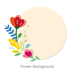  Flower background circular frame