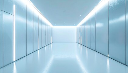  Abstract Tech Environment With Liquid Chrome Walls And Bright Lighting
