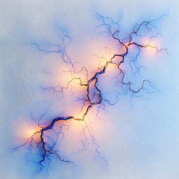 Abstract Glowing Lines And Shapes On Light Background
