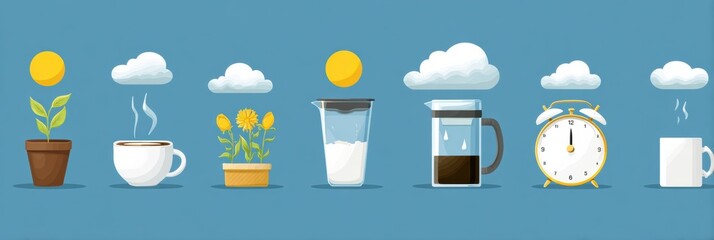 Aufkleber - Build a Morning Routine in 5 Simple Steps to Enhance Your Daily Productivity and Wellness