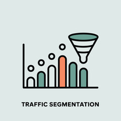 Poster - Traffic segmentation chart with funnel icon