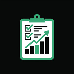 Poster - Checklist clipboard with upward trending graph icon