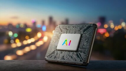 Poster - An AI chip with the letters 