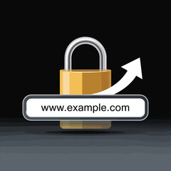 Poster - Website security padlock with upward arrow graphic