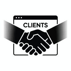 Poster - Online client acquisition handshake icon