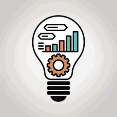 Poster - Innovative business solutions idea lightbulb graphic