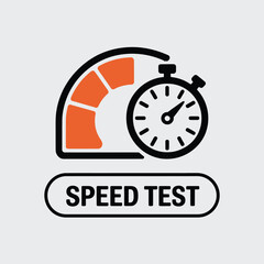 Poster - Speed test icon stopwatch and speedometer graphic