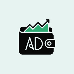Poster - Wallet with upward trending graph and adc text