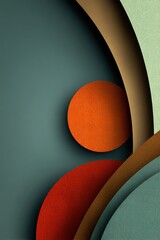 Poster - Abstract geometric design featuring vibrant orange and green textured shapes