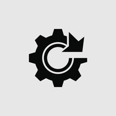 Fototapete - Gear icon with down arrow system update or process