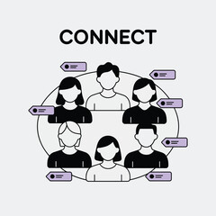 Poster - Network connection people group collaboration teamwork