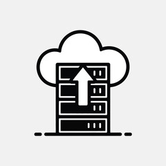Poster - Cloud server upload data transfer icon