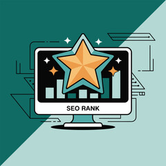 Poster - High seo ranking success illustration