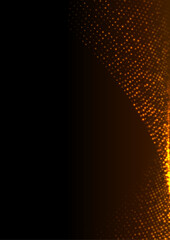 Fototapete - Bright glowing orange minimal dotted waves abstract background. Geometric concept halftone vector flyer design