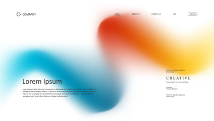 Fototapete - Abstract wave futuristic design of landing page. retro gradient mesh website design	