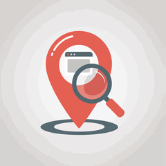 Poster - Location based web search magnifying glass icon