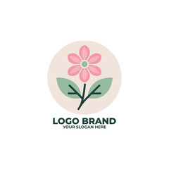  Floral Leaf Flat Logo Design