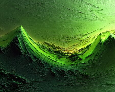 Abstract Green Mountains Digital Landscape