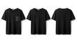© TAMER YILMAZ - Short-sleeved, black, pocketed and pocketless T-shirt mockup for men, front and back views, design presentation for printing, 3D.