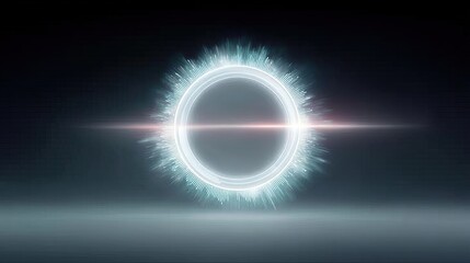 Poster - Glowing Tech Ring Hud on Black Background