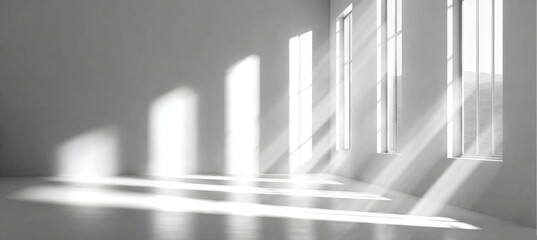 Poster - Bright and Minimalist Illuminated Interior of a White Studio with Natural Light and Creative Space