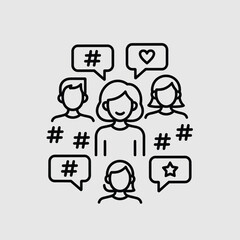 Poster - Social media network group online community connection