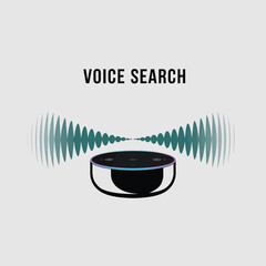Poster - Smart speaker voice search technology illustration