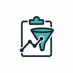 Poster - Sales funnel report checklist icon graphic