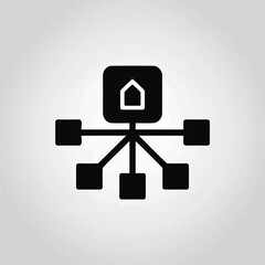 Fototapete - Home network system icon smart home technology illustration