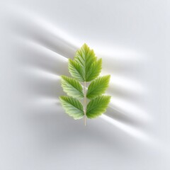 Aufkleber - Green Leaf on White Fabric
