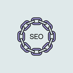 Fototapete - Seo optimization strategy circular chain link icon graphic
