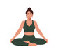 © Vector Factory - A serene woman meditates in a seated pose, radiating a healthy glow.  Clean lines and a soft color palette create a calming, modern aesthetic. Perfect for wellness and lifestyle content.