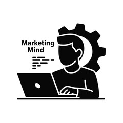 Poster - Marketing mind strategic planning businessman laptop gear