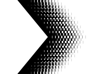 Poster - Arrow from black abstract pixels on white background. Vector pattern. Modern design element. Vector background for covers, advertising, packaging. Direction indicator, navigation