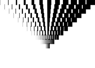 Poster - Striped Vector pattern of black pixels on white background. Modern design element. Vector digital background for covers, advertising, posters. Abstract funnel