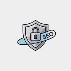  - Secure seo protection shield icon graphic design