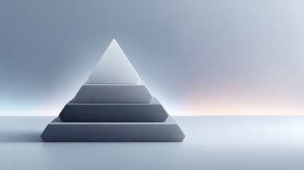 Aufkleber - Layered Gray and White Pyramid Abstract 3D Render