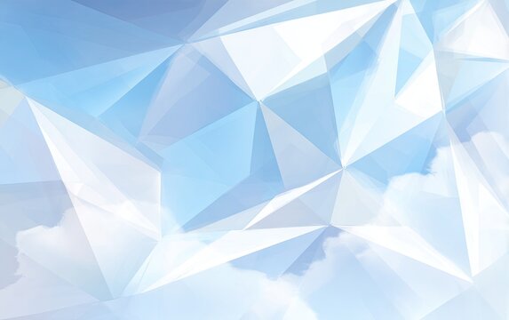Abstract Geometric Pattern Background With Blue And White Polygons