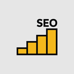  - Seo optimization success growth chart icon graphic