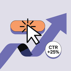 Poster - Click through rate increase illustration graphic design