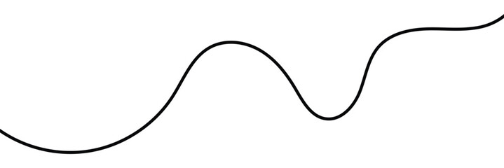 Poster - Squiggle line design element. Curved single line. Wavy, waving, line. Seamless pattern of continuous wavy lines. Vector illustration. 