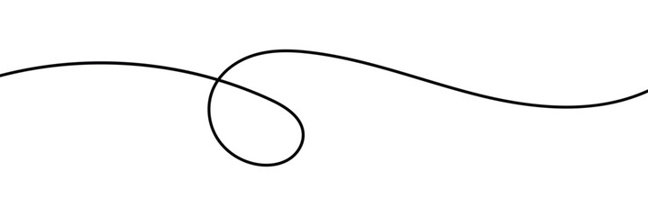Poster - Squiggle line design element. Curved single line. Wavy, waving, line. Seamless pattern of continuous wavy lines. Vector illustration. 