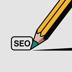  - Yellow pencil writing seo keyword optimization strategy