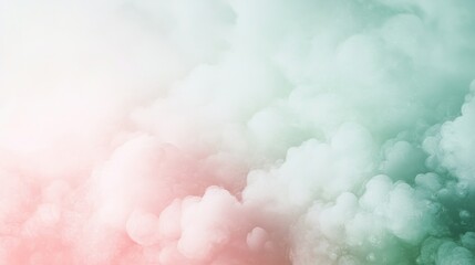 Poster - Whimsical Sky in Pastel Colors Soft Clouds and Ethereal Mist Create a Dreamy Atmosphere for Art