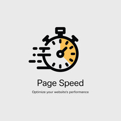 Poster - Website performance optimization fast loading speed stopwatch icon