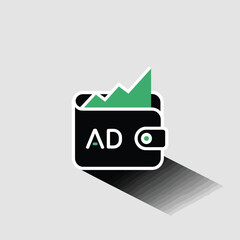 Poster - Wallet with growing graph representing ad revenue increase