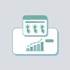 Poster - Website clicks generating revenue growth business graph illustration
